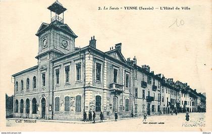 73 - Yenne - L'Hôtel de Ville - Animée - Correspondance - CPA - Voir Scans Recto-Verso