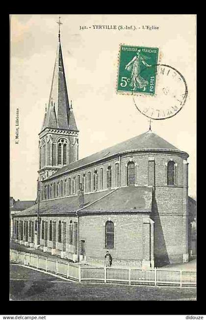 76 - Yerville - L'Eglise - Animée - CPA - Voir Scans Recto-Verso