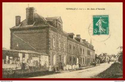 Cp Glacée - YERVILLE - Un coin d'Yerville - Animée - Edit. L'. H. - 1913