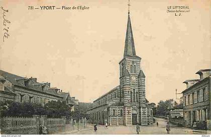 76 - Yport - Place de l'Eglise - Animée - CPA - Voir Scans Recto-Verso