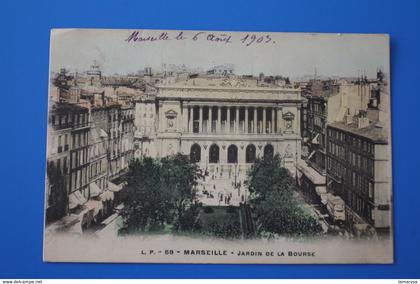 précurseur 1903 JARDIN DE LA BOURSE Canebière, centre ville MARSEILLE CPA-Carte Postale [13] Bouches-du-Rhône-pour la Pa