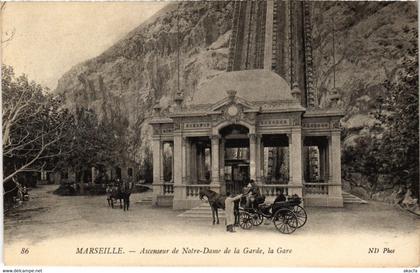 CPA MARSEILLE - Ascenseur de Notre-Dame de la Garde, la Gare (988621)