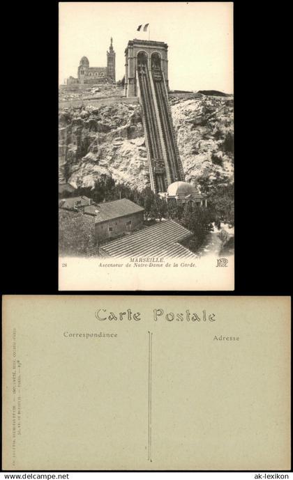 CPA Marseille Ascenseur de Notre-Dame de la Garde 1910