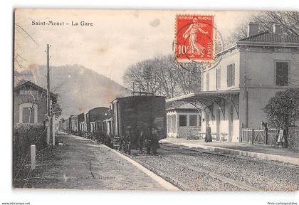 CPA Marseille St Saint Menet la gare et le train