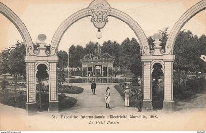 marseille * exposition internationale d'électricité de 1908 * le petit bassin * expo