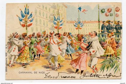 très beau carnaval de Nice en couleur dans les Années 1900.publicité. L.Gross librairie de Nice N° 6