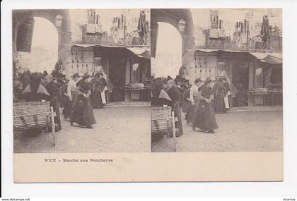 CPA STEREO NICE Marché aux Ponchettes