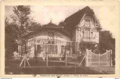 03 - Varennes sur Allier - Route de Paris - Correspondance - CPA - Oblitération ronde de 1939 - Voir Scans Recto-Verso