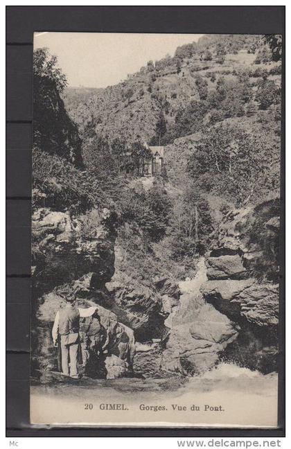 19 - Gimel - Gorges - Vue du Pont - animée