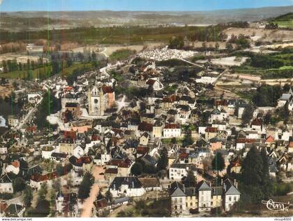 24 TERRASSON LA  VILLEDIEU  vue générale aérienne    cpsm gf   2 scans