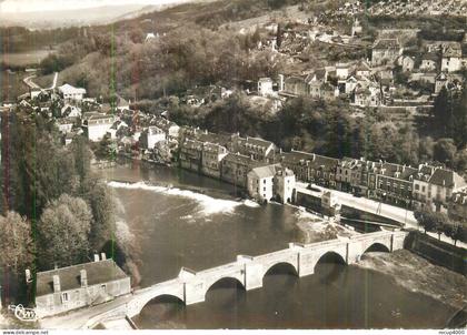 24 TERRASSON LA  VILLEDIEU  vue générale aérienne  le pont sur la vézère   cpsm gf   2 scans