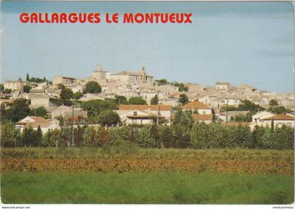 gard : GALLARGUES le  MONTUEUX : vue    1987