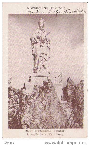 NOTRE DAME D'ALZON (HAUTEUR 6M50) STATUE MONUMENTALE DOMINANT LA VALLEE DE LA VIS (GARD)