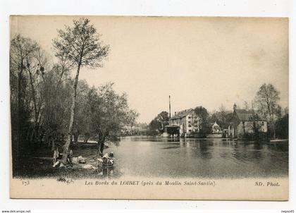 bords du Loiret ( 45 ) Lavandières au bords de l'eau. Moulins Saint Santin