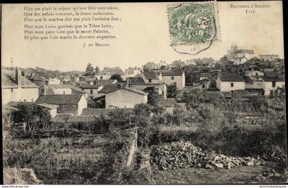 CPA Liré Maine et Loire, Panorama, Gedicht von J. du Bellay, Plus me plait le sejour...