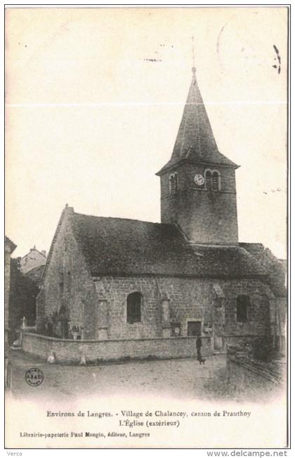 CARTE POSTALE ANCIENNE DE CHALANCEY canton de Prauthoy - l'église exterieure