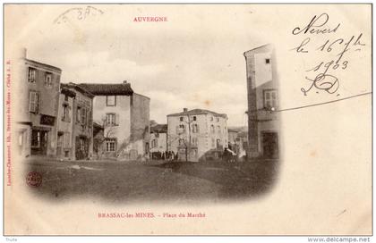 BRASSAC-LES-MINES PLACE DU MARCHE CARTE PRECURSEUR