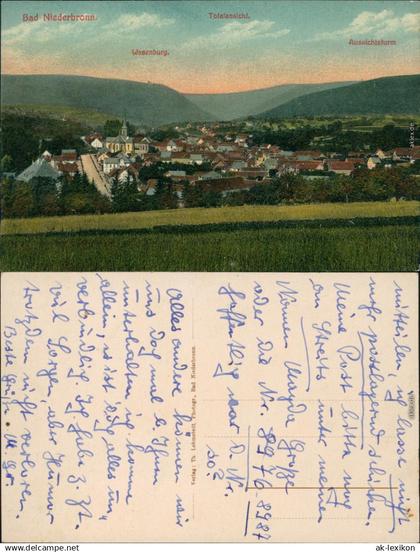 Ansichtskarte Niederbronn Niederbronn-les-Bains Straßenblick und Stadt 1916