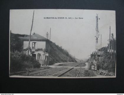 CPA :  Saint-Martin-du-Vivier -  St-Martin-du-Vivier  - La Gare