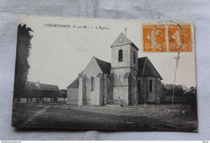 Cpa 1923, Courtomer, l'église, Seine et Marne 77