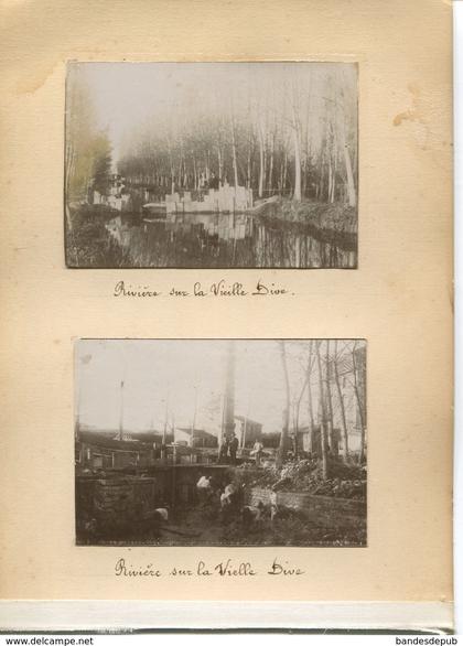 Rare 4 photos RIVIERE SUR LA VIEILLE DIVE deux photos rares travaux aménagement dos La Rabelle Valencay