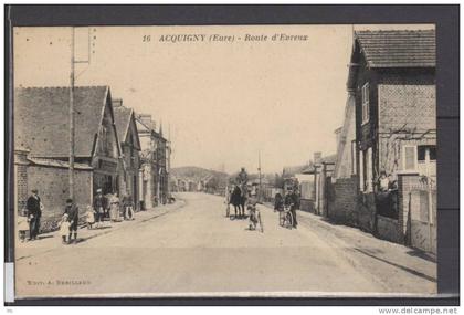 27 - Acquigny - Route d'Evreux - Velos - animée