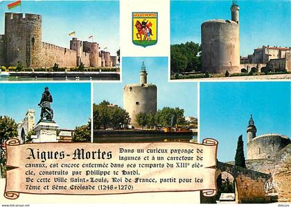 30 - Aigues Mortes - Multivues - Blasons - CPM - Voir Scans Recto-Verso