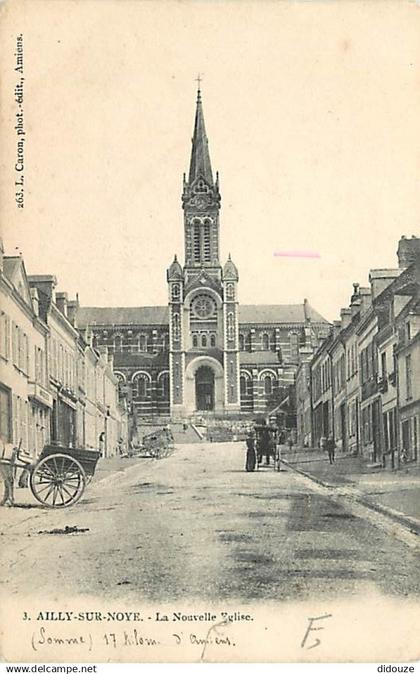 80 - Ailly sur Noye - La nouvelle Eglise - Animée - CPA - Voir Scans Recto-Verso