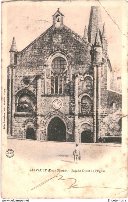 CPA Carte Postale France  Airvault Façade ouest de l'église 1903  VM59966