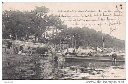 ANDERNOS LES BAINS (BASSIN D'ARCACHON ) TRAVAUX OSTREICOLES (BELLE ANIMATION) 1905