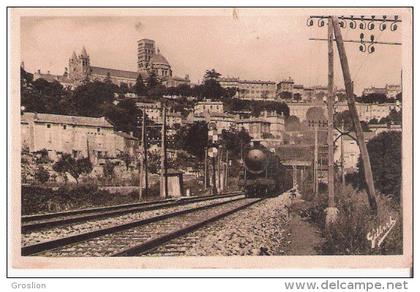 ANGOULEME LA VILLE VUE DE LA LIGNE PARIS BORDEAUX (TRAIN CIRCULANT)1939