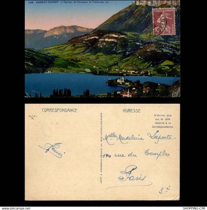 74 - Annecy-Duingt - L'eglise - le chateau et Talloires