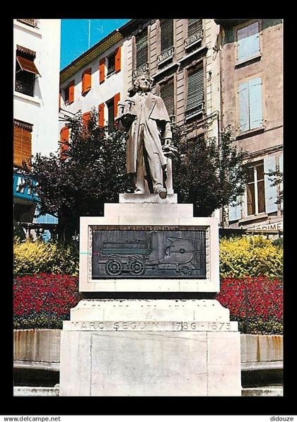 07 - Annonay - Place de la Liberté - Statue de Marc Seguin - Fleurs - CPM - Voir Scans Recto-Verso