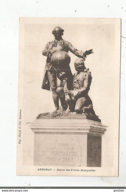 ANNONAY STATUE DES FRERES MONTGOLFIER 1940