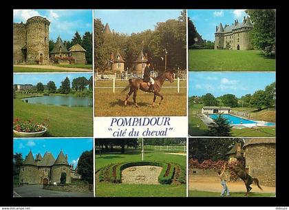 19 - Pompadour - Multivues - Chevaux - Flamme Postale de Arnac Pompadour - CPM - Voir Scans Recto-Verso