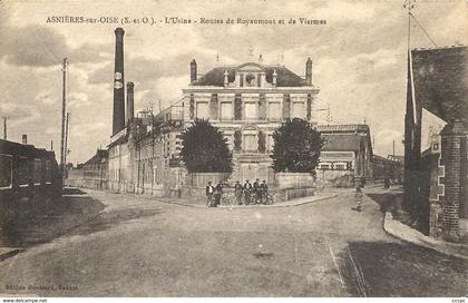 CPA Asnières-sur-Oise L'Usine Routes de Royaumont et de Viarmes