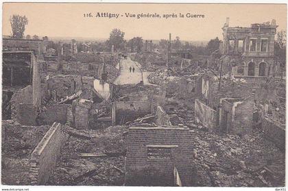 08 - ATTIGNY (Ardennes) - Vue générale, après la Guerre