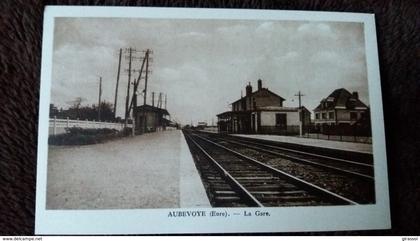 CPA AUBEVOYE EURE LA GARE