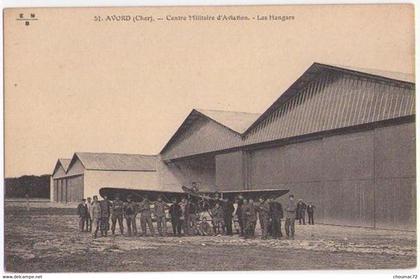 (18) 016, Avord, EMB 51, Centre militaire d'Aviation, Les Hangars, non voyagée, TB