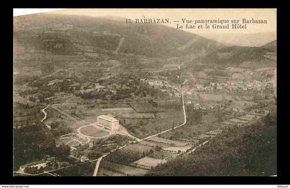 31 - Barbazan - Vue panoramique sur Barbazan - Le Lac et le Grand Hôtel - Vue aérienne - CPA - Oblitération ronde de 192