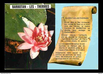 32 - Barbotan les Thermes - Les Lotus - Fleurs - Flamme Postale de Barbotan les Thermes - CPM - Voir Scans Recto-Verso