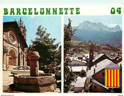 04 - Barcelonnette - Multivues - Automobiles - Blasons - Flamme Postale de Barcelonnette - CPM - Voir Scans Recto-Verso