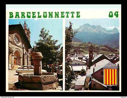 04 - Barcelonnette - Multivues - Automobiles - Blasons - Flamme Postale de Barcelonnette - CPM - Voir Scans Recto-Verso