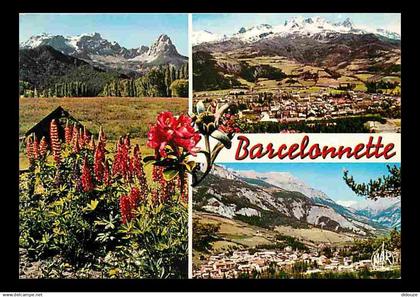 04 - Barcelonnette - Multivues - Fleurs - Flamme Postale de Barcelonnette - CPM - Voir Scans Recto-Verso