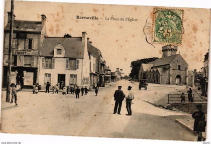 CPA BARNEVILLE - La Place de l'Église (246154)