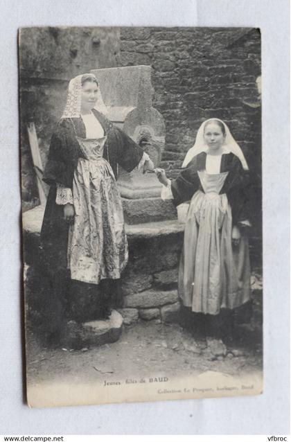 Cpa 1915, jeune filles de Baud, Morbihan 56