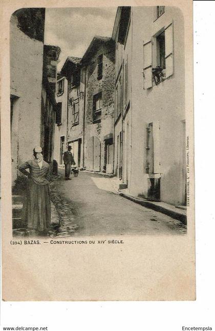 CPA Carte Postale France Bazas- Construction du XIV siècle-Début 1900 VM24876p