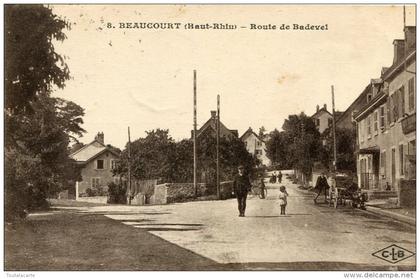 CPA BEAUCOURT ROUTE DE BADEVEL 1925