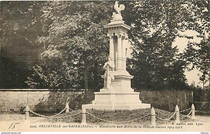 69 - Belleville sur Saone - Monument aux Morts de la Grande Guerre 1914 1918 - CPA - Voir Scans Recto-Verso