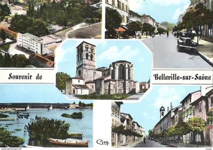 CPSM Souvenir de Belleville-sur-Saône vues multiples